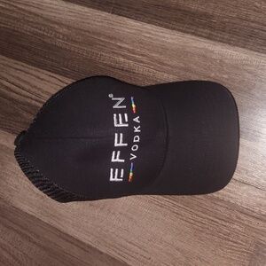 Effen Vodka Trucker Mesh Hat Black Spell Out  Baseball Cap New